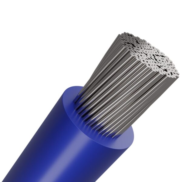 Silicone 0.75mm Cu-Tin Blue Single Core